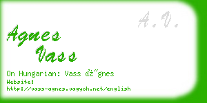 agnes vass business card